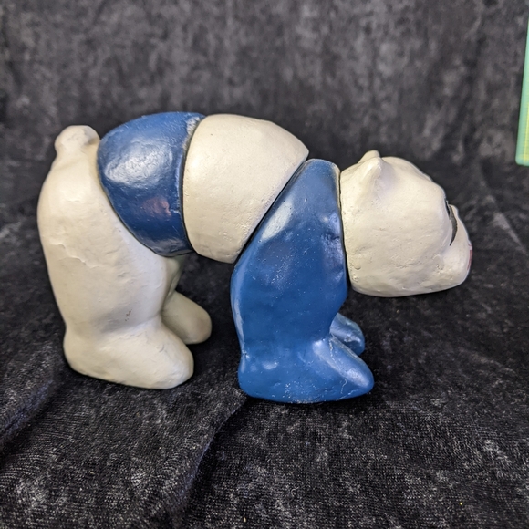 1920's Antique Twistums composite toy bear dog blue & white - Picture 3 of 10